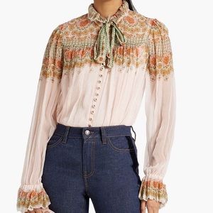 NWT Zimmermann Leo Kaleidoscope Swing Blouse AU1 US6